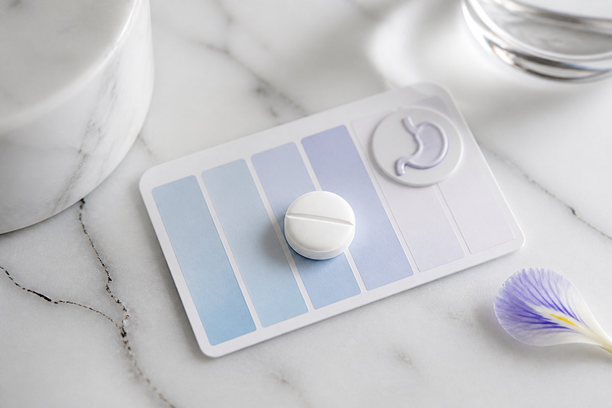 Glucophage 500 mg tablets on a GI-start card