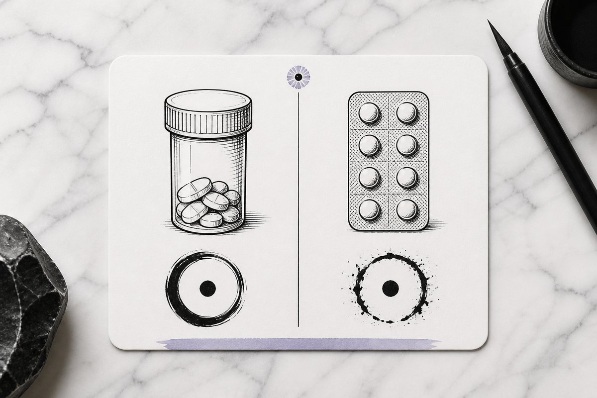 Daily 2.5 mg tadalafil on a clock card